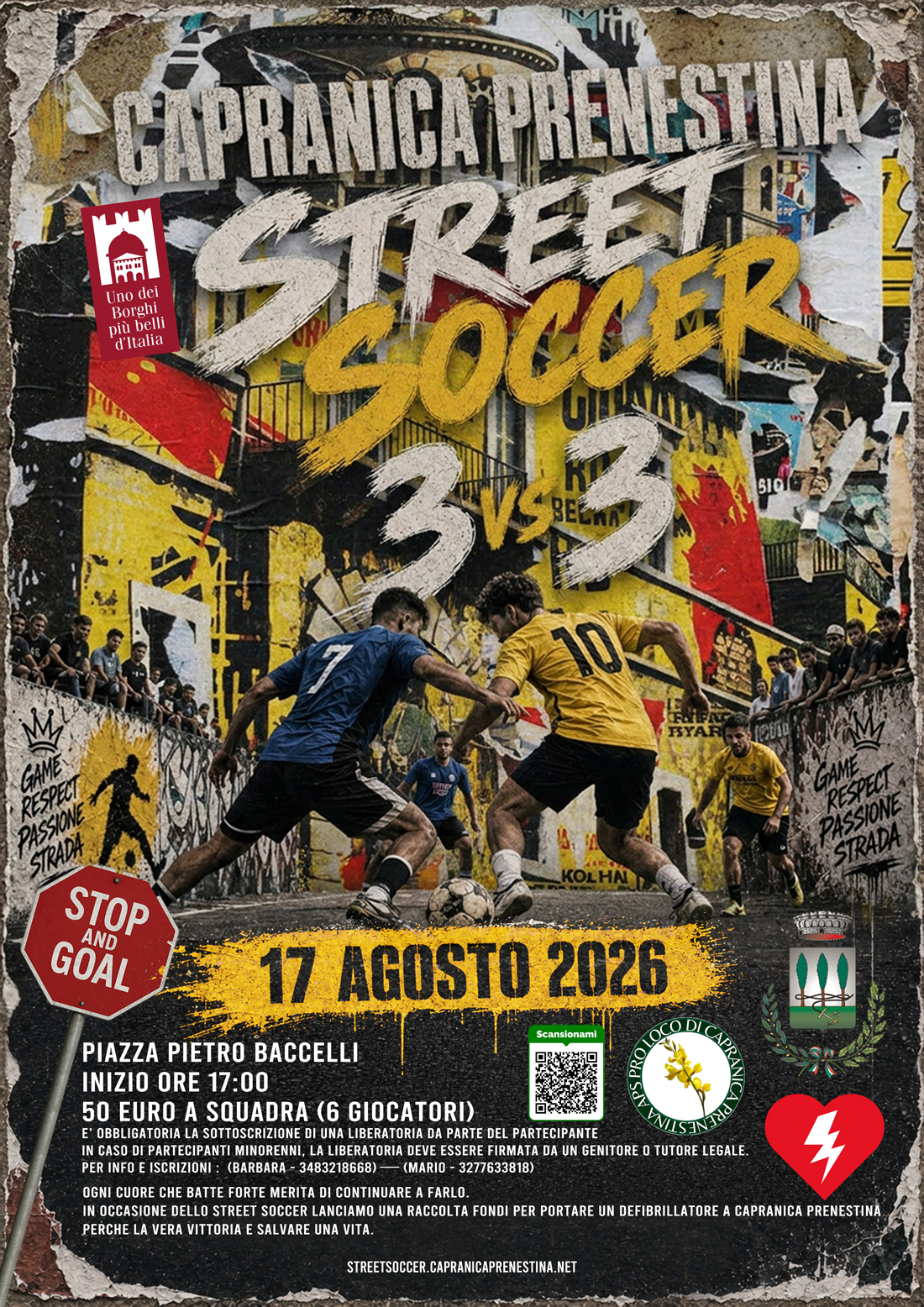 Locandina Street Soccer 3vs3 - Capranica Prenestina, 17 Agosto 2026